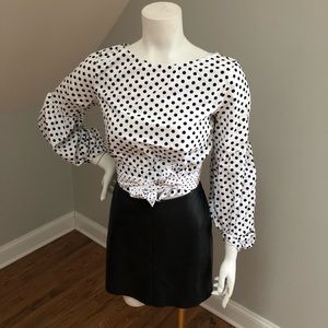 Black and White Polka Dot ZARA Top